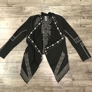 Monoreno Embroidered Waterfall Cotton Jacket